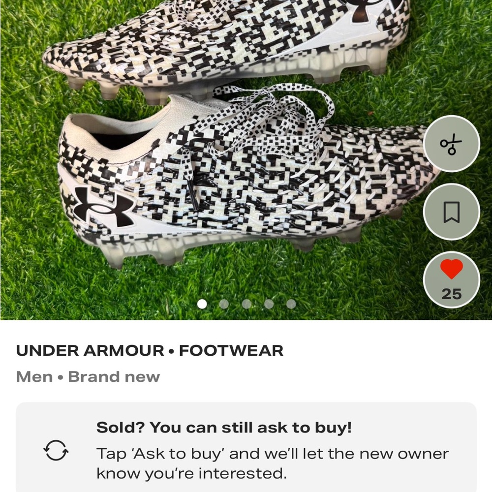 Under Armour Pixel Pattern Cleats - Black and White